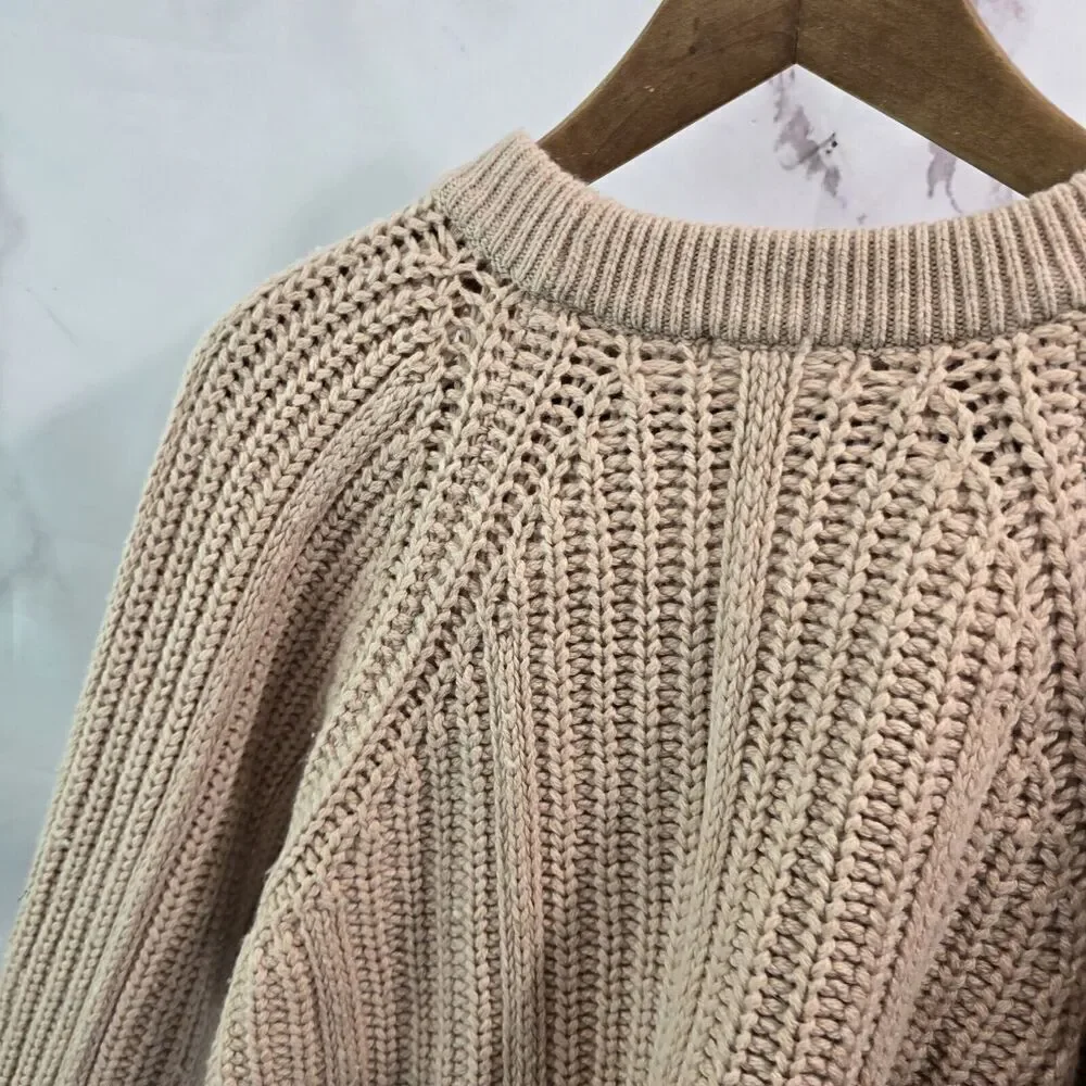 Basin + Range Sweater Womens Small Pink Wool Cable Knit Oversized Backcountry - Picture 6 of 10